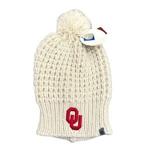 Oklahoma University Cream Knit Pompom Beanie Hat